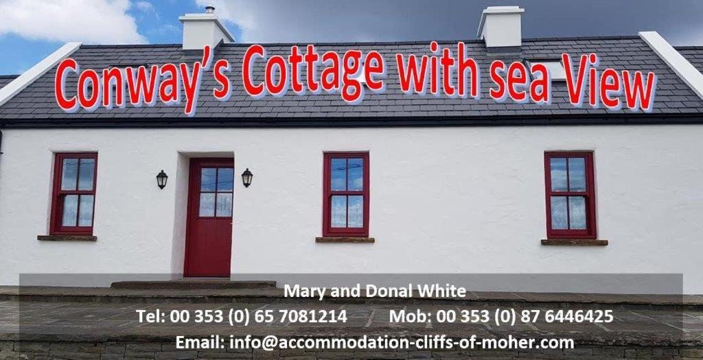 Conway'S Cottage With Sea View Nestling By Cliffs-Of-Moher Liscannor Extérieur photo